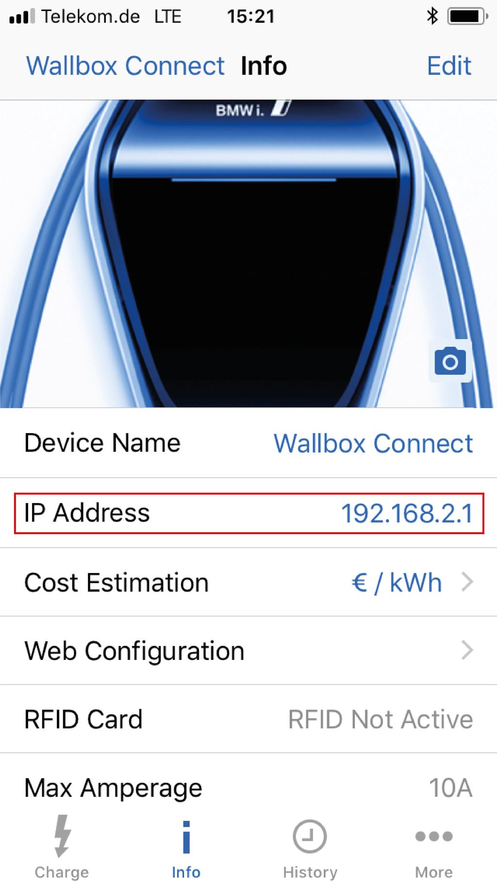 Zugang zur BMW i Wallbox Connect Zugang über Heimnetzwerk Ist Ihre BMW i Wallbox Connect mit Ihrem Heimnetzwerk verbunden, verwenden Sie den Zugang über das Gerät, auf dem Sie die Update-Datei