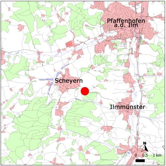 Scheyern-Wernthal Der Übergang Wernthal befindet sich entlang der St2084 zwischen Scheyern und Ilmmünster.