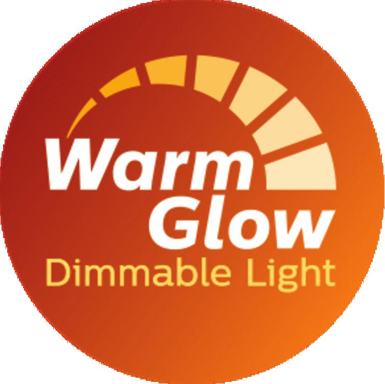 WarmGlow-Dimmen warmem Farbton von 2700 K noch weiter bis auf 2200 K dimmen. Je mehr Sie dimmen, desto wärmer wird das Licht.