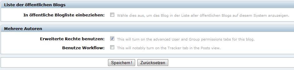 Markiere die Auswahl In öffentliche Blogliste einbeziehen mit einem Haken. Klicke auf Speichern.