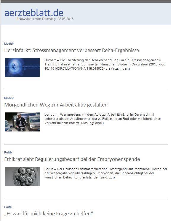 Newsletter Deutsches Ärzteblatt aerzteblatt.