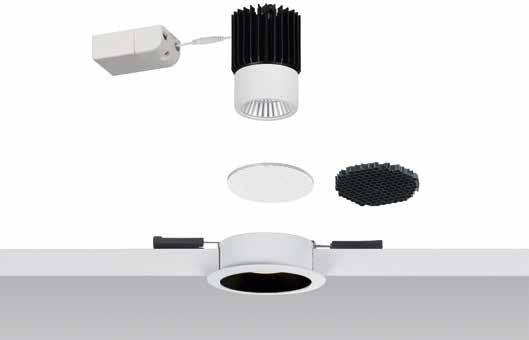 COLOR Strahler Für den Einbau in Hohldecken Oberfläche weiß matt LED Strahler 7 W / 13 W Insektendicht Inkl.