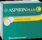 Bei Schmerzen oder Fieber ohne ärztlichen Rat nicht länger anwenden als in der Packungsbeilage angegeben! ASPIRIN* 20 überzogene Tabletten Wirkstoff: Acetylsalicylsäure.