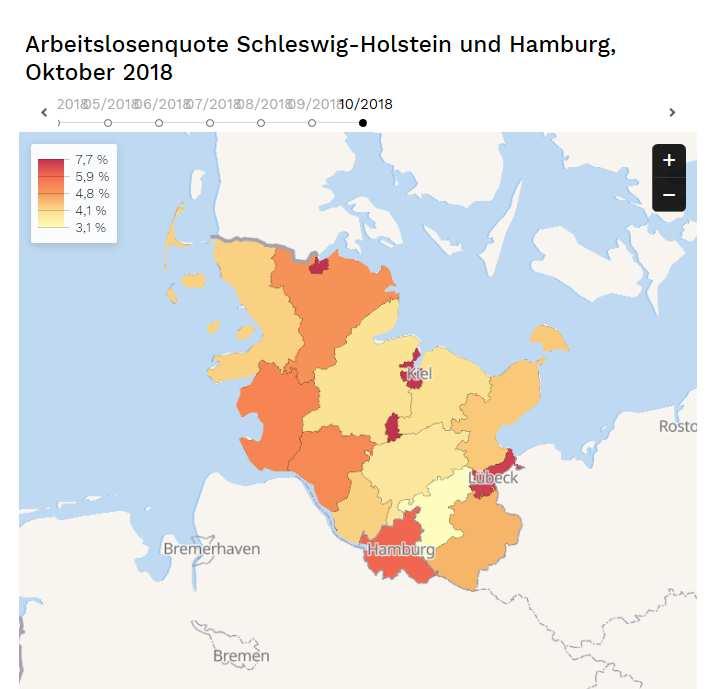 Laut der Arbeitslosenstatistik waren im Oktober 78.600 Menschen ohne festen Job. 223.