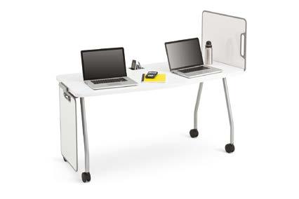 Tisch in Chevronform mit Whiteboards Referententisch D1177 VERB CLASSROOM