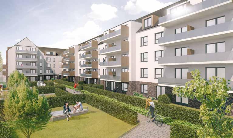 WOHNEN AM GRÜNEN RAND VON HASSEE In Kiel-Hassee fällt im Sommer 2019 der Startschuss für das Neubauprojekt Wohnpark Uhlenrader Eck mit insgesamt 62 barrierearmen, energieeffizienten Wohnungen.