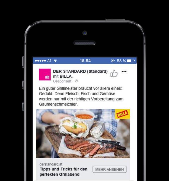 Facebook Add-on Mehr Aufmerksamkeit und zusätzliche Reichweite am Desktop und mobil für Ihre Promotion mittels STANDARD Facebook-Kampagne.