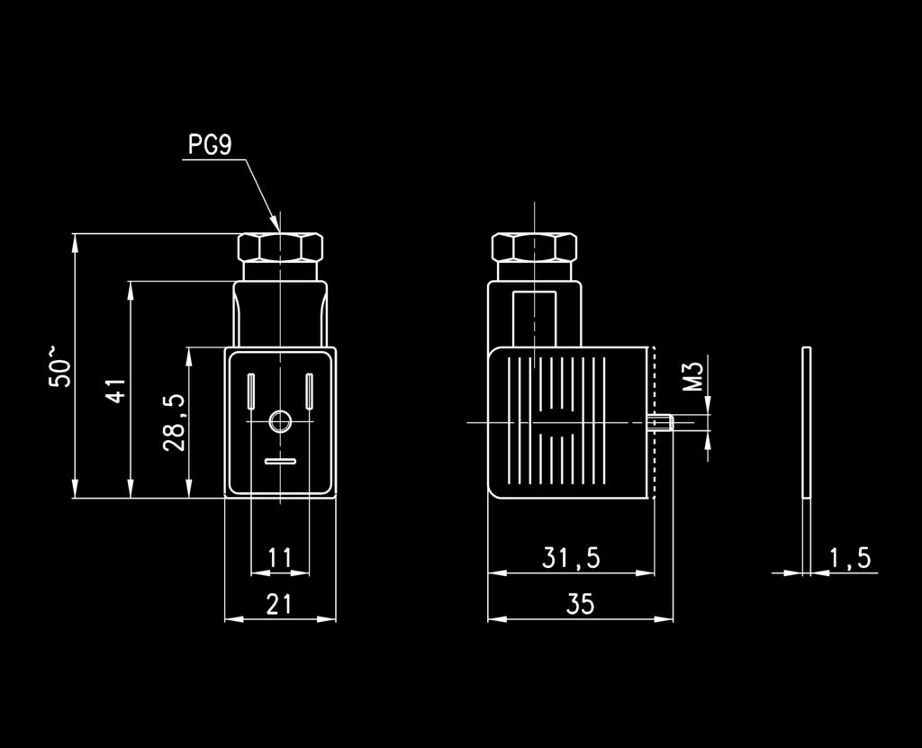 5 Nm 1-701 Stecker, Varistor + LED transparent 4 V AC/DC PG9 0.5 Nm 1-70 Stecker, Varistor + LED transparent 110 V AC/DC PG9 0.5 Nm 1-703 Stecker, Varistor + LED transparent 30 V AC/DC PG9 0.