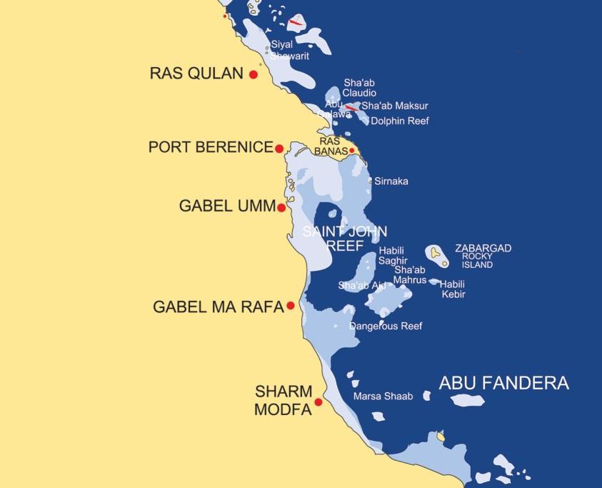 Geplante Highlights der St. Johns Tour Tief, tief im Süden (in der Höhe von Rocky Island) liegen die St. Johns Riffe. Diese Riffgruppe bietet dem Taucher eine noch fast unberührte Unterwasserwelt.