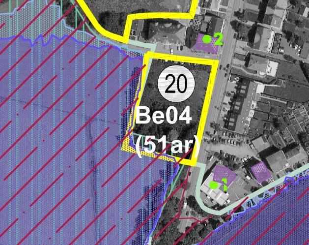 5.3 BE04 BETTEMBOURG Abbildung 7: Fläche Be04 in Karte und Luftbild.