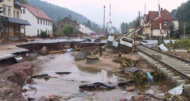 Hochwasser Sachsen 2002 Sohlschleppspannung τ > 240