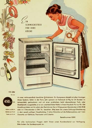 ~ : Kühlschrank wird fester Bestandteil der Küche beginn der Serienproduktion von Haushaltskühlschränken mit