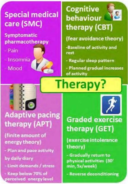 Abb. 8: Vergleich der 4 Therapieansätze für das Chronic Fatigue Symptom nach dem Robert-Koch Institut Viele der betroffenen Personen sind auch offen für alternativmedizinische Therapieansätze.