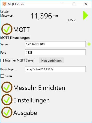 4.1. MQTT Einstellungen Hier wird angegeben, mit welchem MQTT Broker / MQTT Server sich die Software verbinden soll.