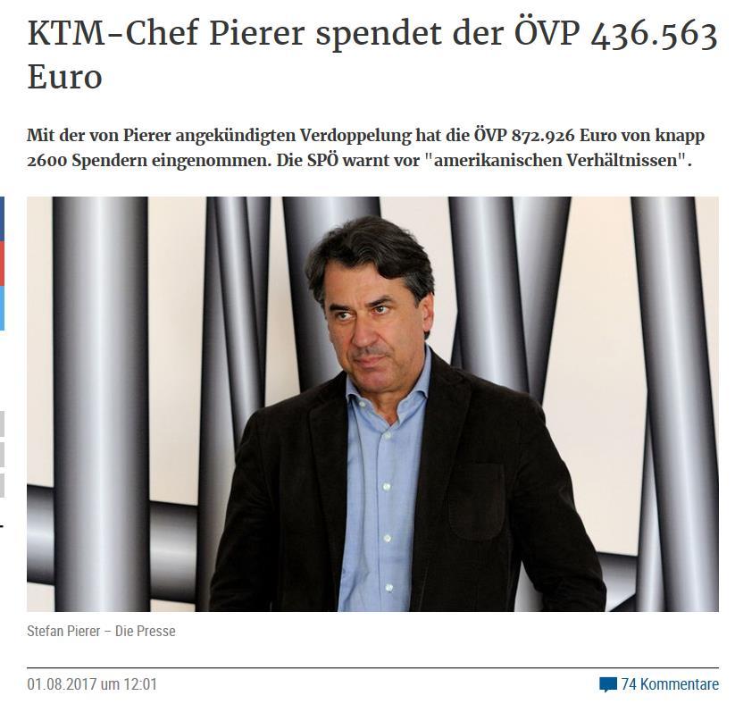 Wer sind die Gewinner der Beitragssenkung? Großbetriebe, die durch die Beitragssenkung ihre Gewinne deutlich erhöhen können zb.: KTM hat in Österreich ca. 4.000 Mitarbeiter/innen.