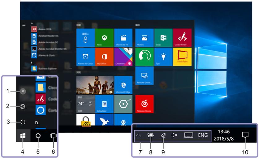 Windows-Benutzeroberfläche 1. Konto Ändern Sie Kontoeinstellungen, sperren Sie den Computer oder melden Sie sich vom aktuellen Konto ab. 2. Einstellungen Starten Sie die Einstellungen. 3.