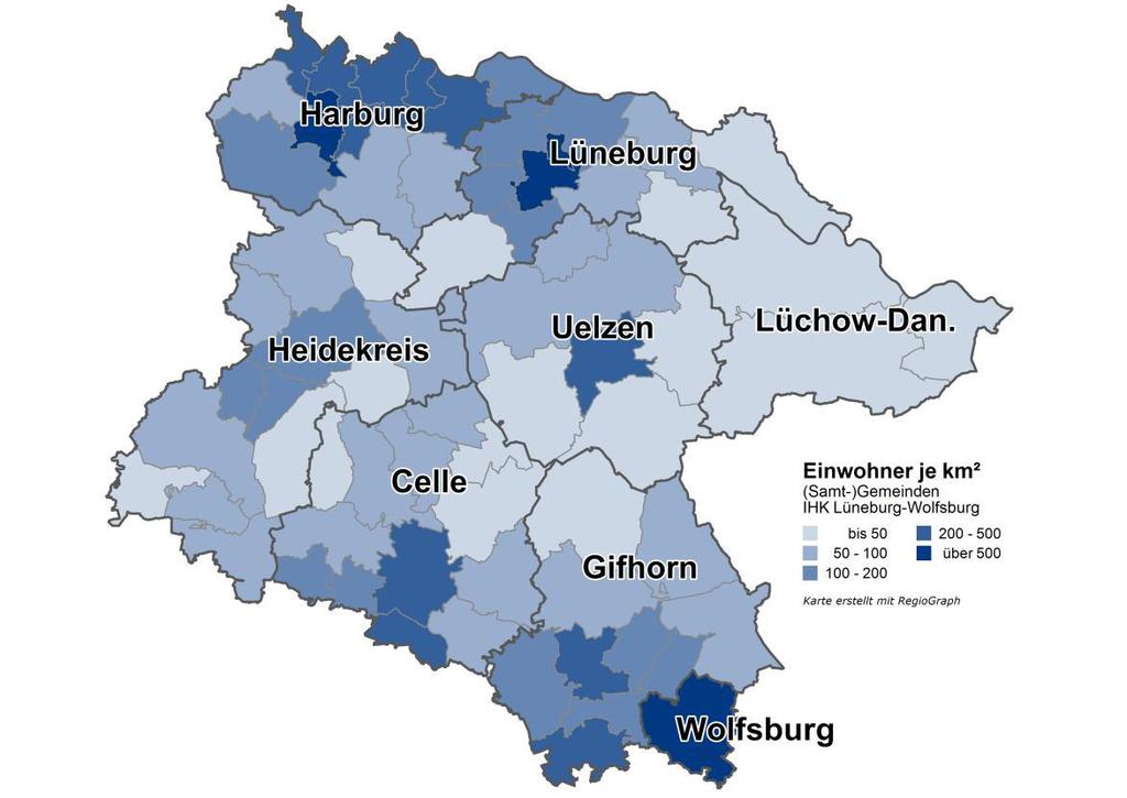 Zahlen, Daten, Fakten für den IHK-Bezirk Lüneburg-Wolfsburg Die folgenden Seiten geben anhand verschiedener Kennzahlen einen Überblick über die wirtschaftliche Struktur des IHK-Bezirkes Lüneburg-