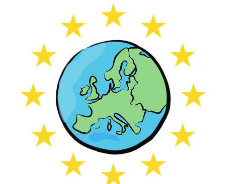 EU ist die Abkürzung für: Europäische Union. Die EU ist eine Gruppe von Ländern.