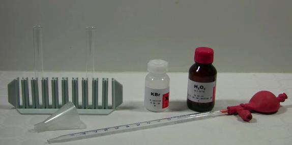 Versuchsaufbau Abb. 1: Versuchsaufbau zum Befüllen des Reagenzglases Abb.