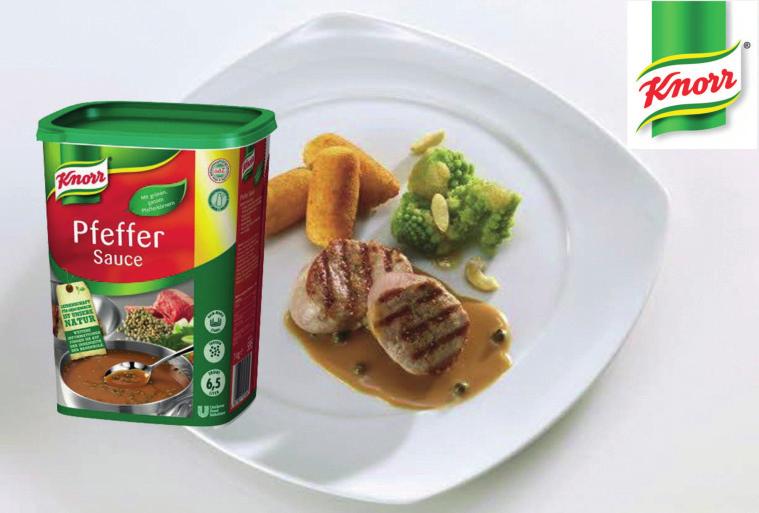 SOSSEN / SUPPEN / GEWÜRZE Pfeffer Sauce 1 kg Knorr 20,50 / pro Dose Ziegeuner Soße
