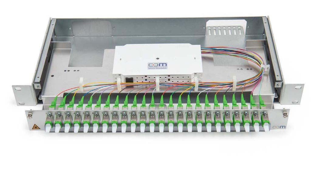 CCM KABELENDVERSCHLUSS 19" Spleisspanel 1HE PRO Anwendung Ausführung Das Spleisspanel PRO ermöglicht das Aufschalten von Bündeladerkabel.