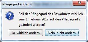 können. Über den Button Speichern werden der eingetragene Pflegegrad und Beitragssätze ab dem ausgewählten Datum gespeichert.