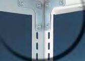 dübelfähigen Stahlfüßen Montage: Verschraubung erfolgt mittels Winkelschraubendreher komplett von außen Hinweis: Bei jedem META COMPACT Schraubgrundregal ist ein Winkelschraubendreher (-kant) im