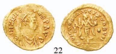 Sear 761. ss+ 350,- 21 Leo I., 457-474 Solidus, Constantinopel. 4,37 g.