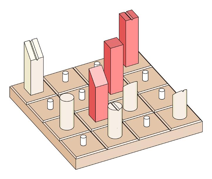 Bauanleitung 9.7 Spielsteine wie abgebildet aufstecken. Nach belieben farbig gestalten. Fertig! Spielvarianten: (Ein Spielbrett - drei Spiele).