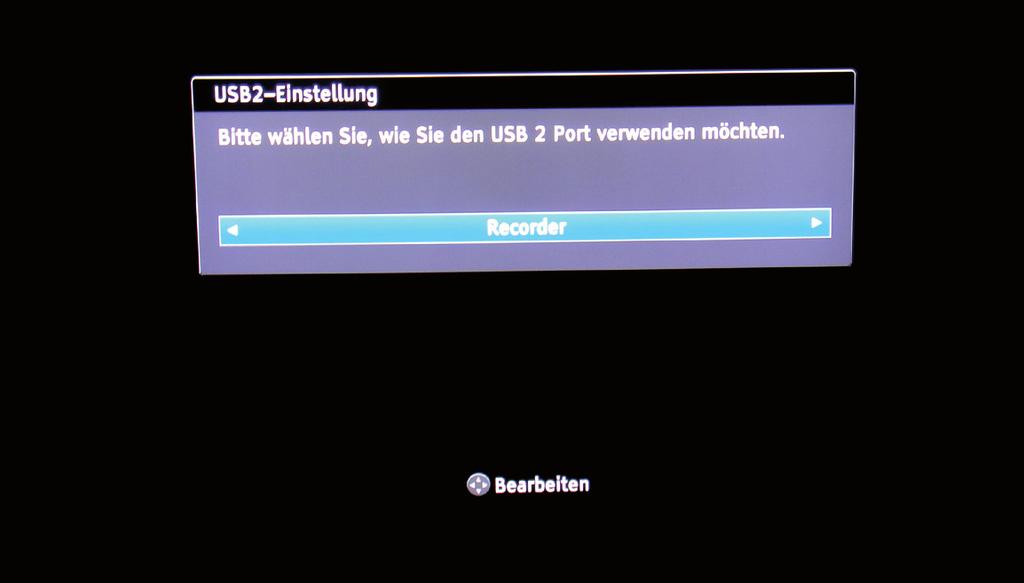 SCHRITT 7 Drücken Sie «OK» und wenn Ihr Land die USB-Rekorder-Funktion unterstützt, erscheint