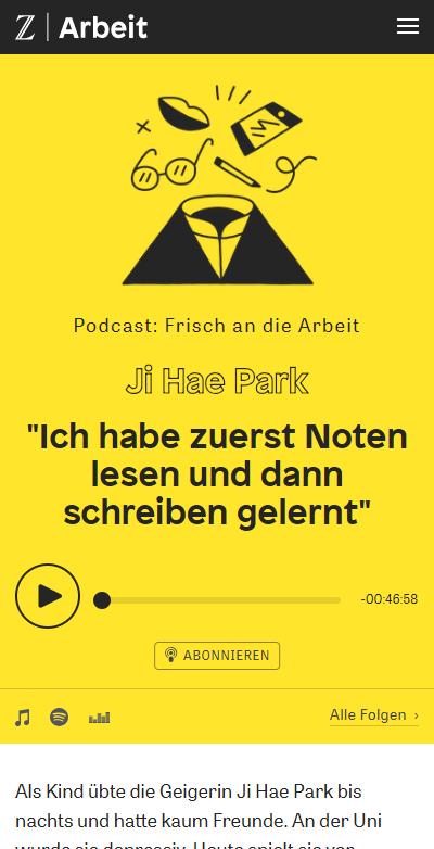 FRISCH AN DIE ARBEIT Der ZEIT ONLINE Job Podcast Erscheint alle zwei Wochen AUF EINEN BLICK Bis zu 120.