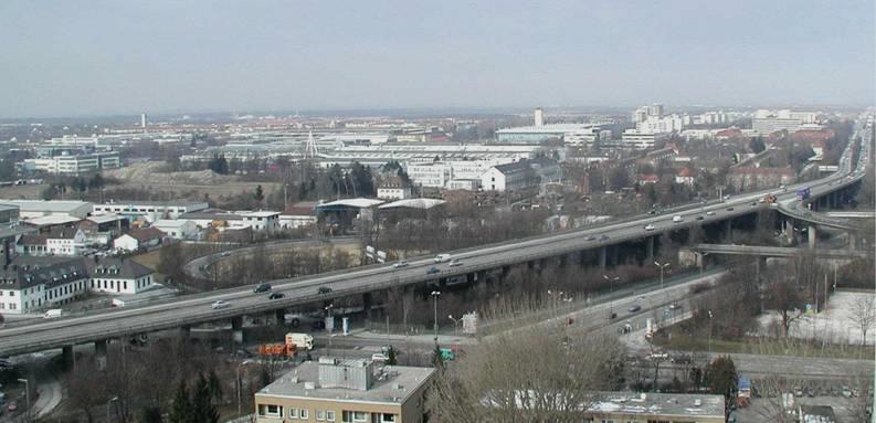 Bauvorhaben: A9 Hochbrücke Freimann Rückbau des Bestandes und Ersatzneubau Bauwerkslänge 586 m Bauwerksbreite 28 m im