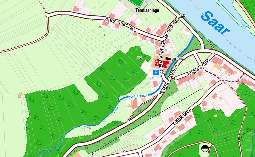 Standort der Messstation in Dreisbach Abbildung 2.2-2: Standort der Messstation in Dreisbach und Mündung in die Saar (Maßstab ca. 1:2.000; Quelle: Zora) 3.