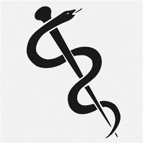 Das Symbol der Apotheken Arbeitsunterlagen Informationen: Der Äskulapstab oder Asklepiosstab ist ein von einer Schlange umwundener Stab.