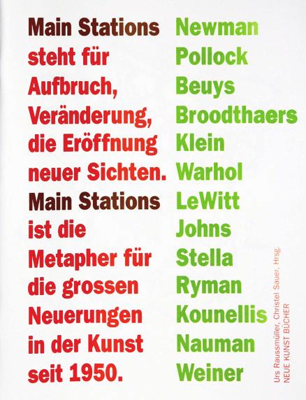 Main Stations Werkmonografien Zeitschriftenartiger Katalog zu einer wegweisenden Ausstellung, die Urs Raussmüller 1995 96 in