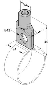 2: Rohrschlaufe "R" Adapter-Befestigungsöse verzinkt für MEFA-Rohrschlaufe "R" Ausführung/Montage: Adapter ohne Verschlußschrauben.
