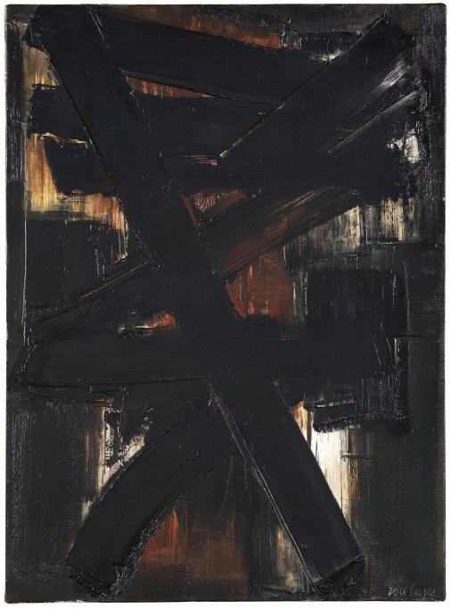 Soulages Peinture 81 x 60 cm, 2 mai 1957, 1957 Öl