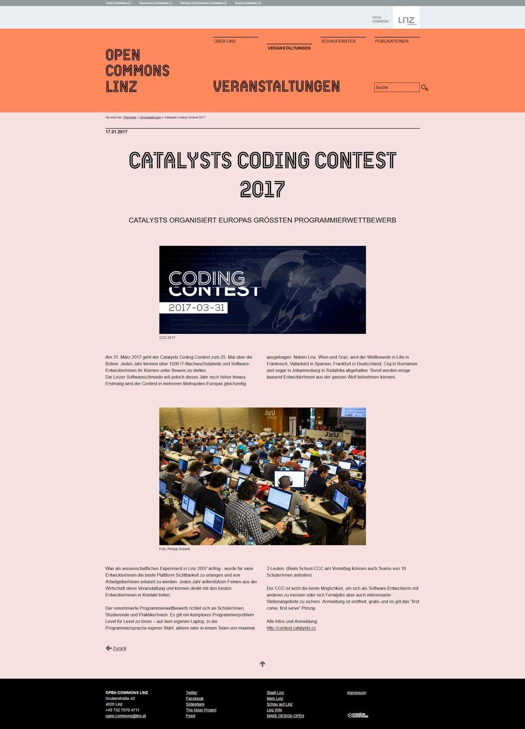 Catalysts Coding Contest 2017 Catalysts organisiert Europas größten