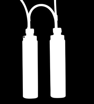 separat einsehbar und messbar Ein Lippenventil an der Wasserschlossflasche dient als Rücklaufsicherung und
