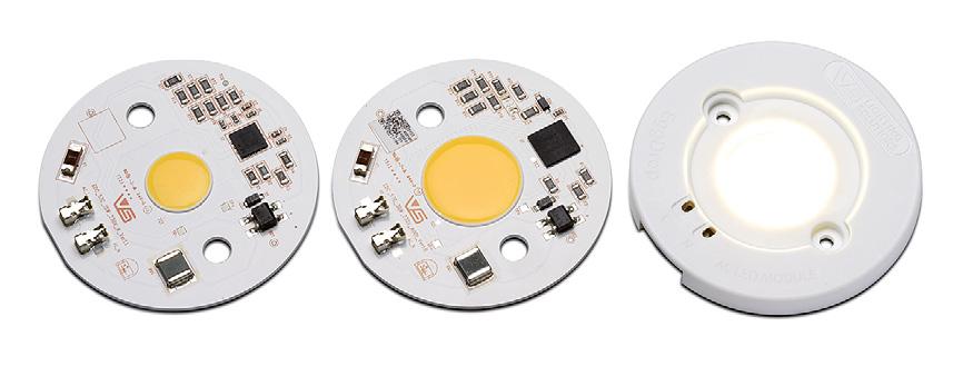 LED-Module ReadyLine COB Technische Merkmale LED-Einbaumodul für Leuchten Netzspannung: 230 V AC Leistungsfaktor: > 0,95 Gesamtklirrfaktor: < 20 % Abmessungen (ØxH): Ø 57 x 4,7 mm