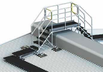 KEE WALK Überstiege Die Wegführung über ein Dach mit Rohrleitungen, niedrigen Wänden, Höhenunterschieden und installierter Anlagen kann ein Problem darstellen.