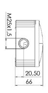 reinforced glass fibre; sealing: Thermoplastisches Elastomer Material: Polypropylene, reinforced; sealing: Elastomer Terminals/poles: 6 2 Fixing: 4 internal openings outside of the sealing area