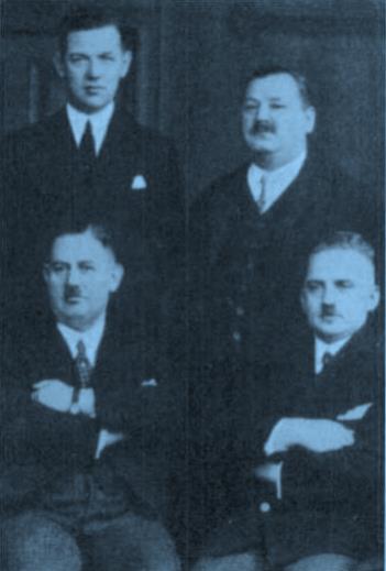Weddinger Stadträte oben v. I. n. r.: Walter Rieck und Otto Frank, unten v. l. n. r. Dr.