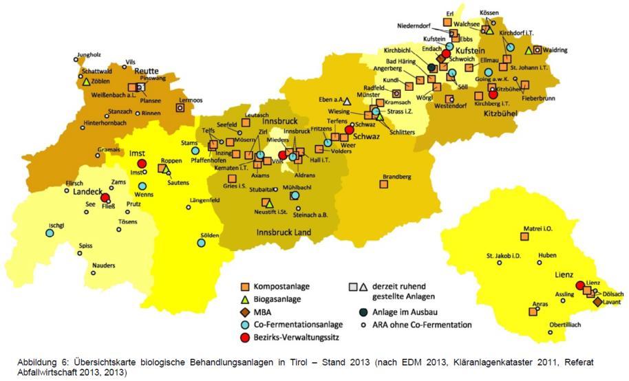 Abfallwirtschaftliche Infrastruktur in Tirol