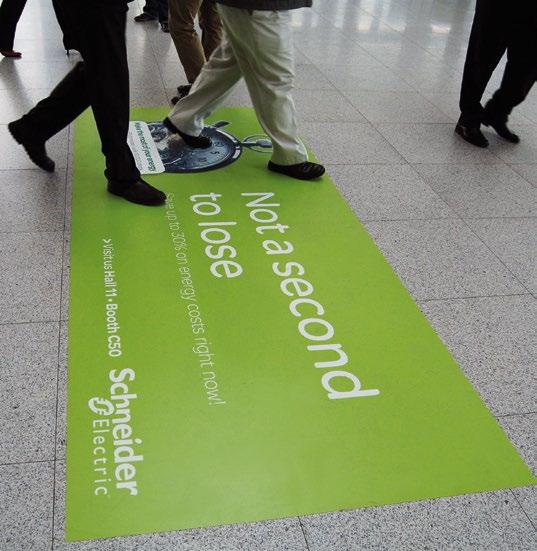 Floor-Graphics Hier liegen die Kontakte direkt vor Ihnen: mit den attraktiven Floor-Graphics leiten Sie die Besucher geradewegs auf Ihren Stand.