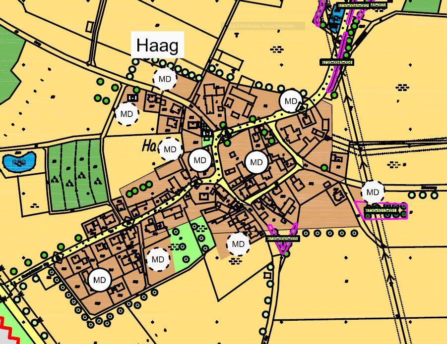 3 Lage des Plangebietes / Angaben zum Bestand Der Geltungsbereich der (FNP / LP) befindet sich am nordwestlichen Siedlungsrand vom Neuendettelsauer Ortsteil Haag Der Geltungsbereich der 5.
