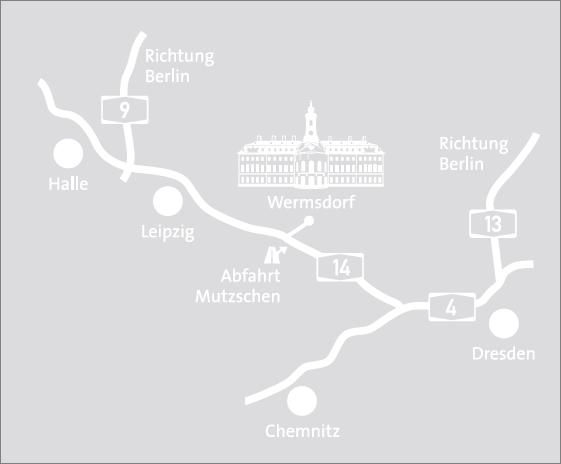 19 Besucheradresse: Schloss Hubertusburg 04779 Wermsdorf Stufenloser Zugang über nördliche Gebäudeseite Anfahrt: Anreise ÖPNV: Mit der Bahn: Von Leipzig