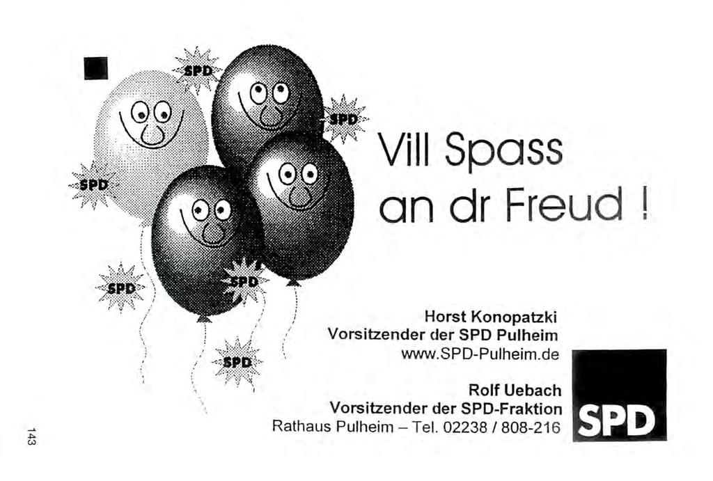 Vill Spass an dr Freud! / Horst Konopatzki Vorsitzender der SPD Pulheim www.