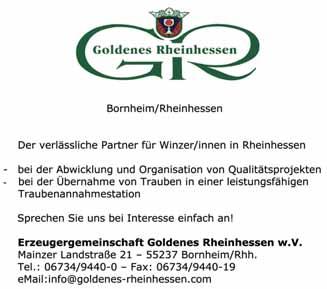 Bornheim/Rheinhessen Der verlässliche Partner für Winzer/innen in Rheinhessen - bei der Abwicklung und Organisation von Qualitätsprojekten - bei der Übernahme von Trauben in