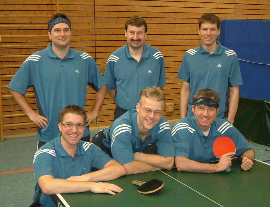 Ein starkes Team: Die Landesliga-Männer in der Saison 2007/2008 mit Gerd Jäger, Jürgen Bögel, Michael Mummert (oben von links) sowie Lutz Wolkober, Ullrich Gotsch und Eberhard Schöffler (vorne von